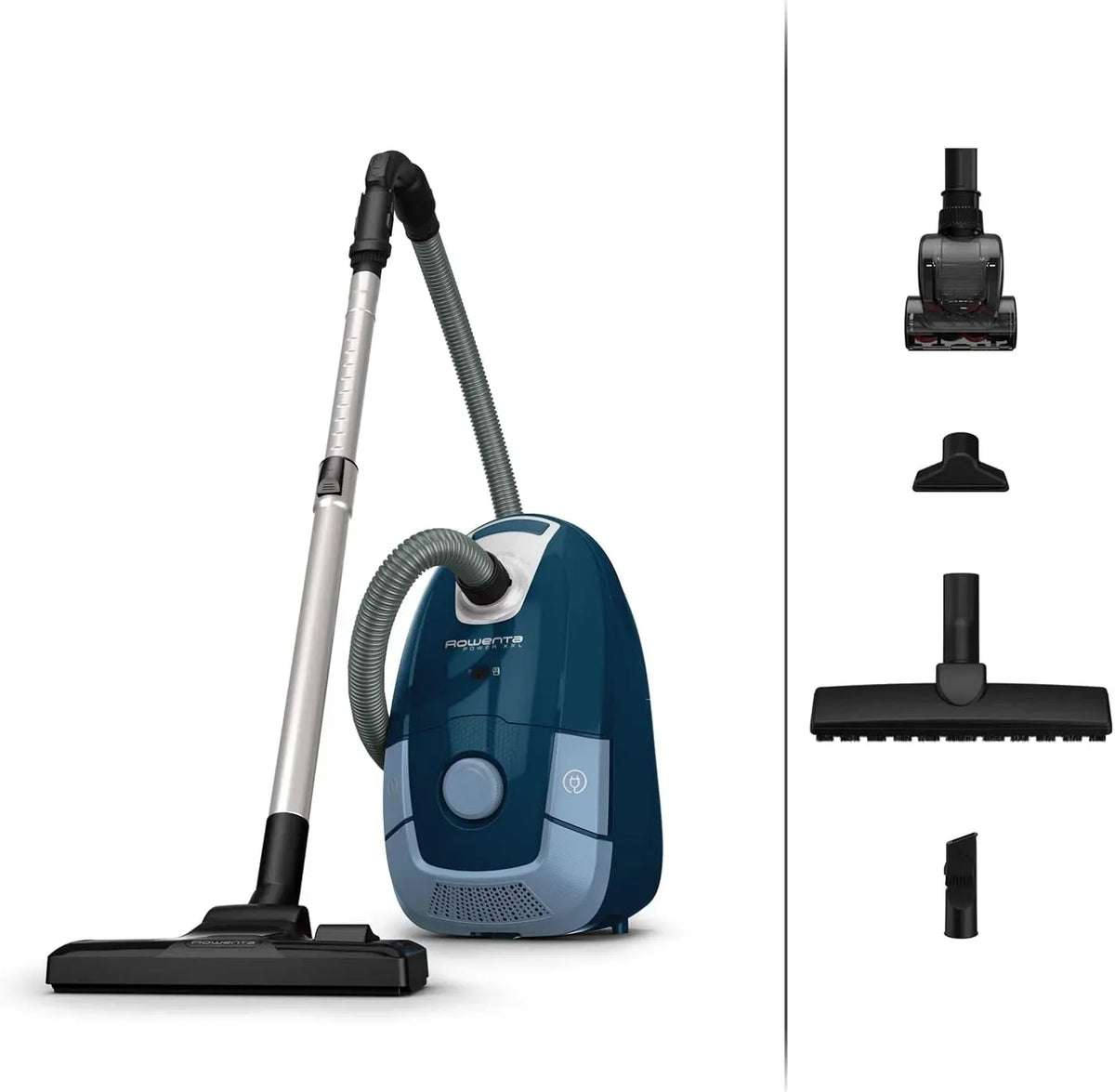 Rowenta 12m Aspirateur, 5 L, 900 W, bleu, appareil électrique d'aspiration, Aspirateur avec Sac Power XXL Capacité 4-5 L