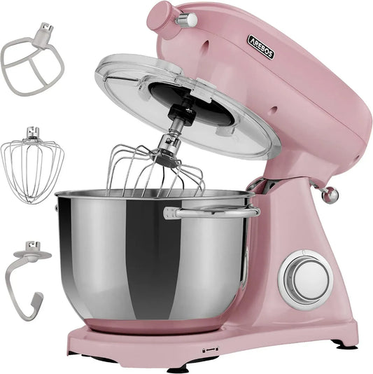 Robot de cuisine, 6 L, 1800 W, professionnel, acier inoxydable, Arebos Robot Pâtissier Professionnel 1800W Retro, 6 Vitesses