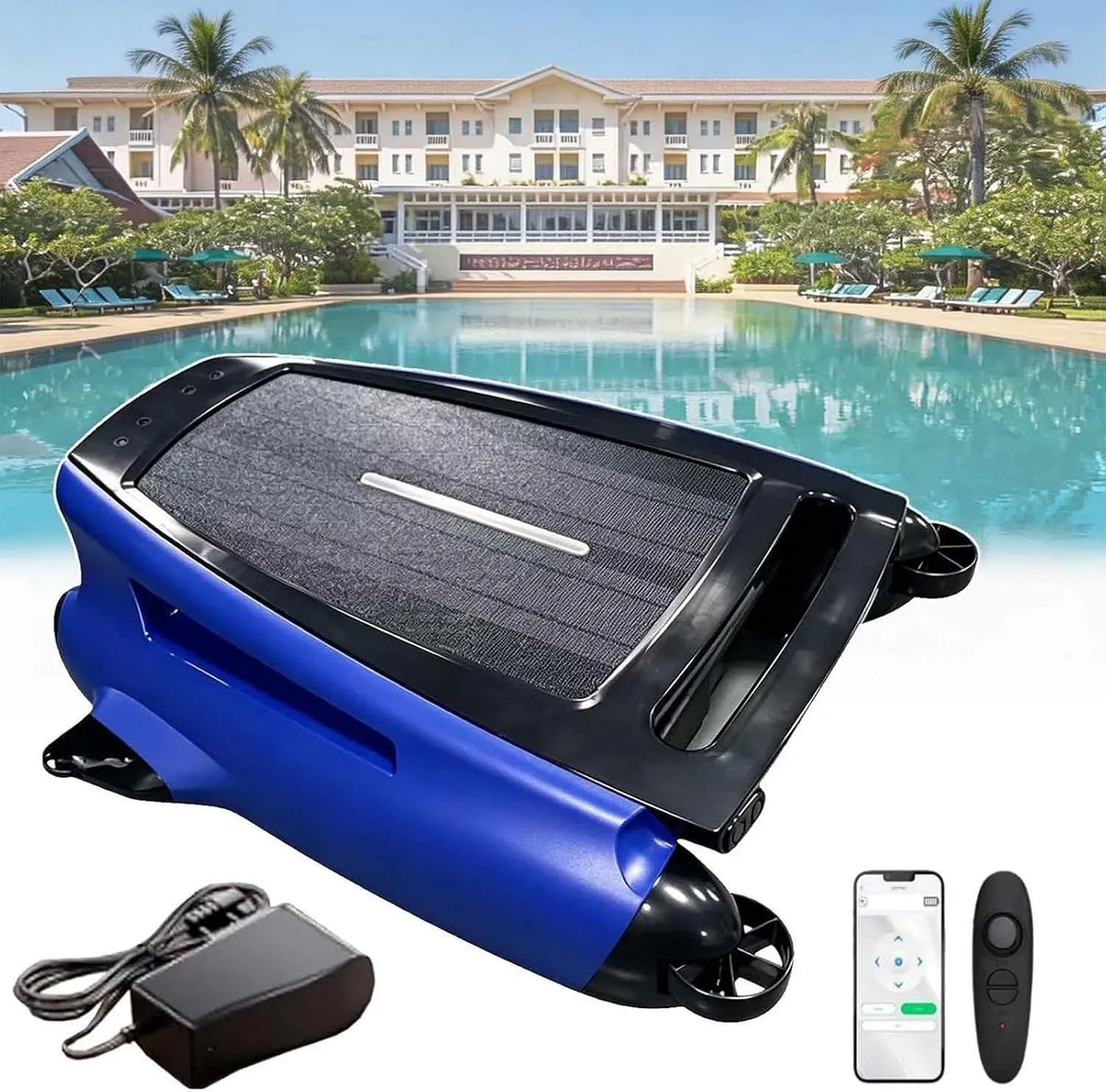 Aspirateur, autonomie de 20 heures, filtration de 450 μm pour piscines creusées, couverture de nettoyage de 200 ㎡
