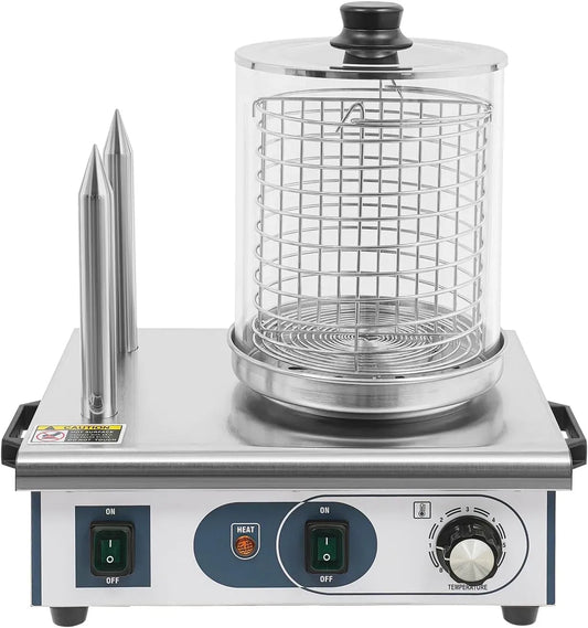 Machine à hot, 189 mm, professionnel, acier inoxydable, fonction chauffante, pour chauffer des saucisses et réchauffer des petits pain