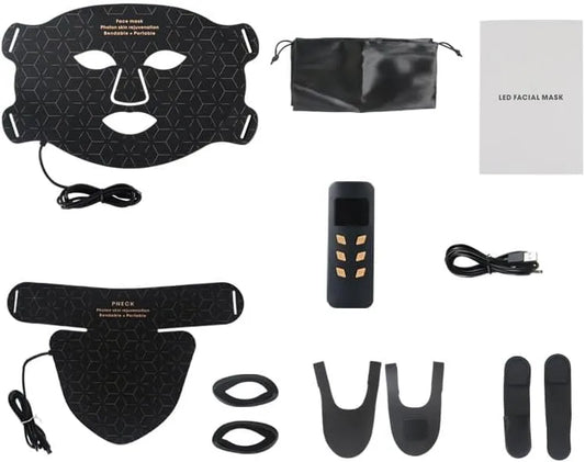 IPX7 Appareil, 170 g, LED, Korons Masque Visage LED Masque Visage Silicone et Soin du Cou Raffermissant