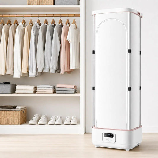 Sèche-linge, 900 W, portable, vapeur, appareil sèche-linge, Armoire Vapeur Pliable avec Télécommande pour Appartement et Studio sans Balcon