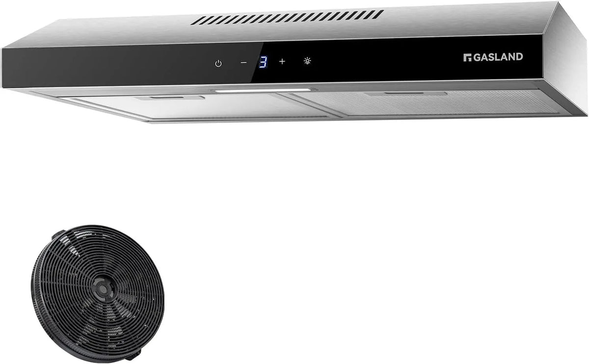 Hotte aspirante, 60cm, 202 m3/h, hotte de cuisine, Gasland SR60SS, évacuation et recyclage, tactile, 3 niveaux, silencieux, acier inoxydable