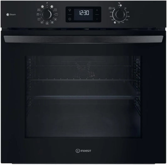 Four électrique 258HS, 71 L, 2900 W, encastrable, noir, IO B, Four Encastrable Indesit 2900W 71L Noir - IO 258HS B