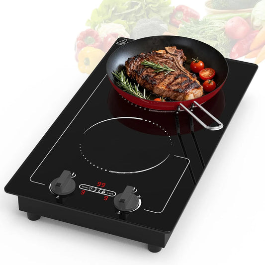 Plaque à induction, 2 foyers, 3000 W, 220 V, table de cuisson à induction, tactile, verrouillage, encastrable, minuteur, 3000W 220V Plaque de Cuisson