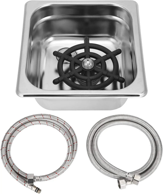 Robinet de cuisine G1, professionnel, acier inoxydable, pour Bar et Café, Nettoyage Rapide en 3 Secondes avec Plateau Égouttoir Intégré, Rince Verre