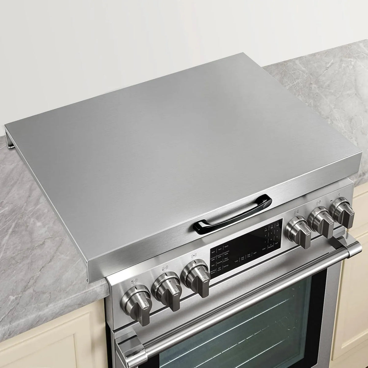 Cuisinière avec four, 76x56x7cm, acier inoxydable, Couvercle Cuisinière À Gaz Protege