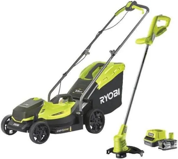 RYOBI 18V RLM18X33B40 Batterie, Chargeur, 33cm, 35 L, 18 V, 33 cm, 180 m, pour Jardins jusqu'à 180m².