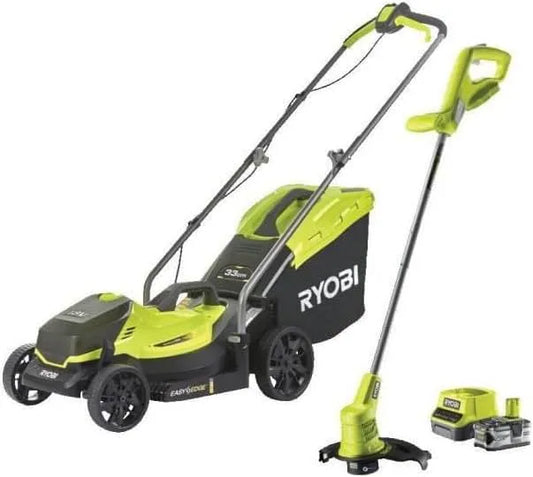 RYOBI 18V RLM18X33B40 Batterie, Chargeur, 33cm, 35 L, 18 V, 33 cm, 180 m, pour Jardins jusqu'à 180m².