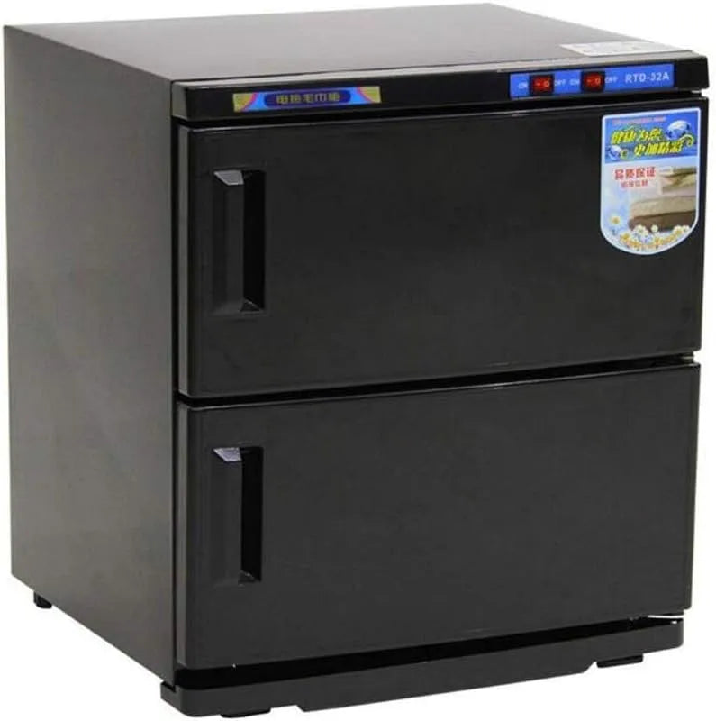 stérilisateur, Armoire, appareil électrique de stérilisation, 32 L, décoration de salon, vapeur, amovible, 2 zones de température, acier inoxydable