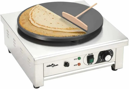 Crêpière électrique 40 cm de diamètre 3000 W équipé de boîtier en acier inoxydable et régulateur de température