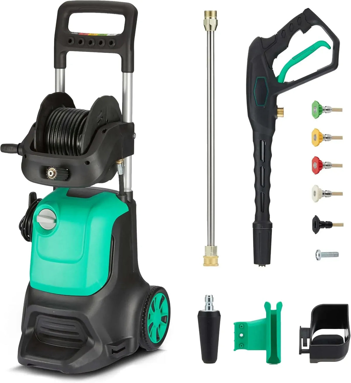 Amazon Basics Nettoyeurs Haute Pression filaires, Vert, 2200 W, Max 145 Bar, Max débit : 500 l/h