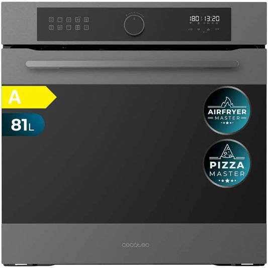 Cecotec Bolero Hexa AF316000 Four électrique à pizza, 60 cm, 81 L, 3400 W, 11 programmes, encastrable, effet 3D, décongélation, Steam Assist, Capacité