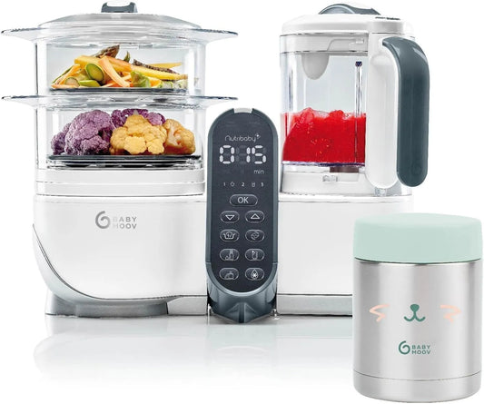 cuiseur, Robot, 350 ml, blanc, thermos, Robot cuiseur bébé Nutribaby+ blanc avec boîte repas thermos 350 ml