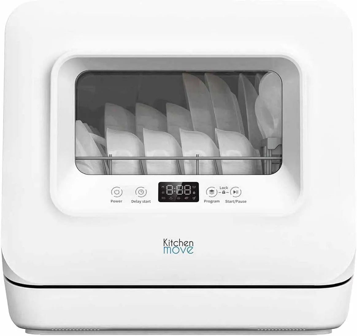 Lave-vaisselle, grand réservoir, silencieux, Mini lave vaisselle compact silencieux 3 couverts WASH CLEAN avec réservoir d'eau et écran LED
