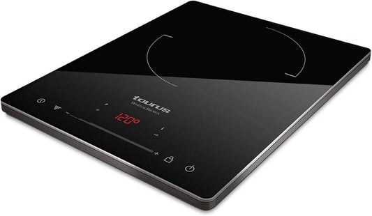 Taurus Plaque à induction, 290x365x45 mm, 2100 W, table de cuisson à induction, minuteur, portable, 2 zones de température, Diamètre jusqu'à 20 cm