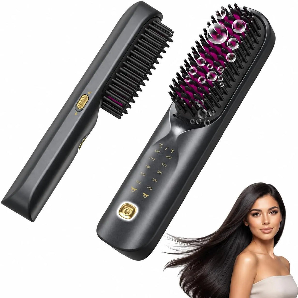 Lisseur cheveux 10000mAh 30S, fer à lisser, 3 in 1 Brosse Lissante Sans Fil, pour Voyage&Powerbank 19