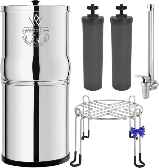 Robinet de cuisine AISI 304, 5.6 L, acier inoxydable, Weeplow Venus Système Filtration d'Eau par Gravité 5, Inox