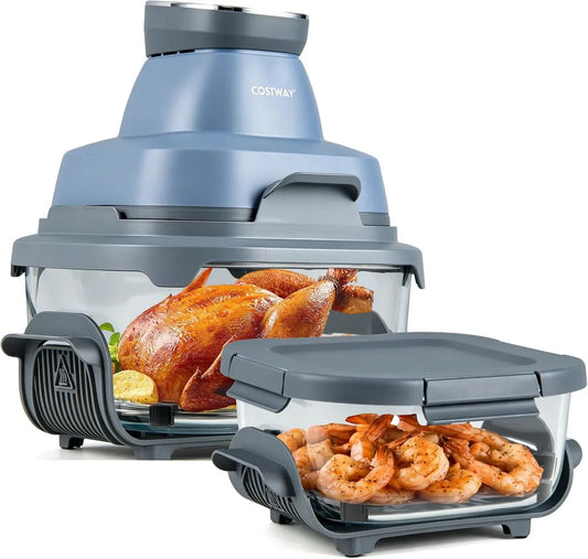 Lave-vaisselle, 4 L, 500 W, 6 programmes, COSTWAY, portable, bleu, Friteuse sans Huile Portable 4 L ou 1,7 L