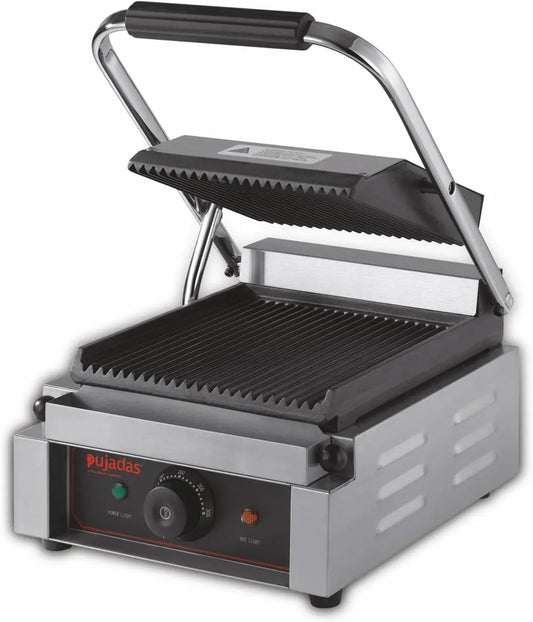 Grill, gril à panini et croque-monsieur, 220 x 230 mm, fonte, acier inoxydable