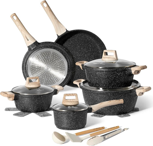 JL-27 Batterie, batterie de casseroles et poêles, 15 Pièces, Cuisine 15 Pièces Induction JL-27