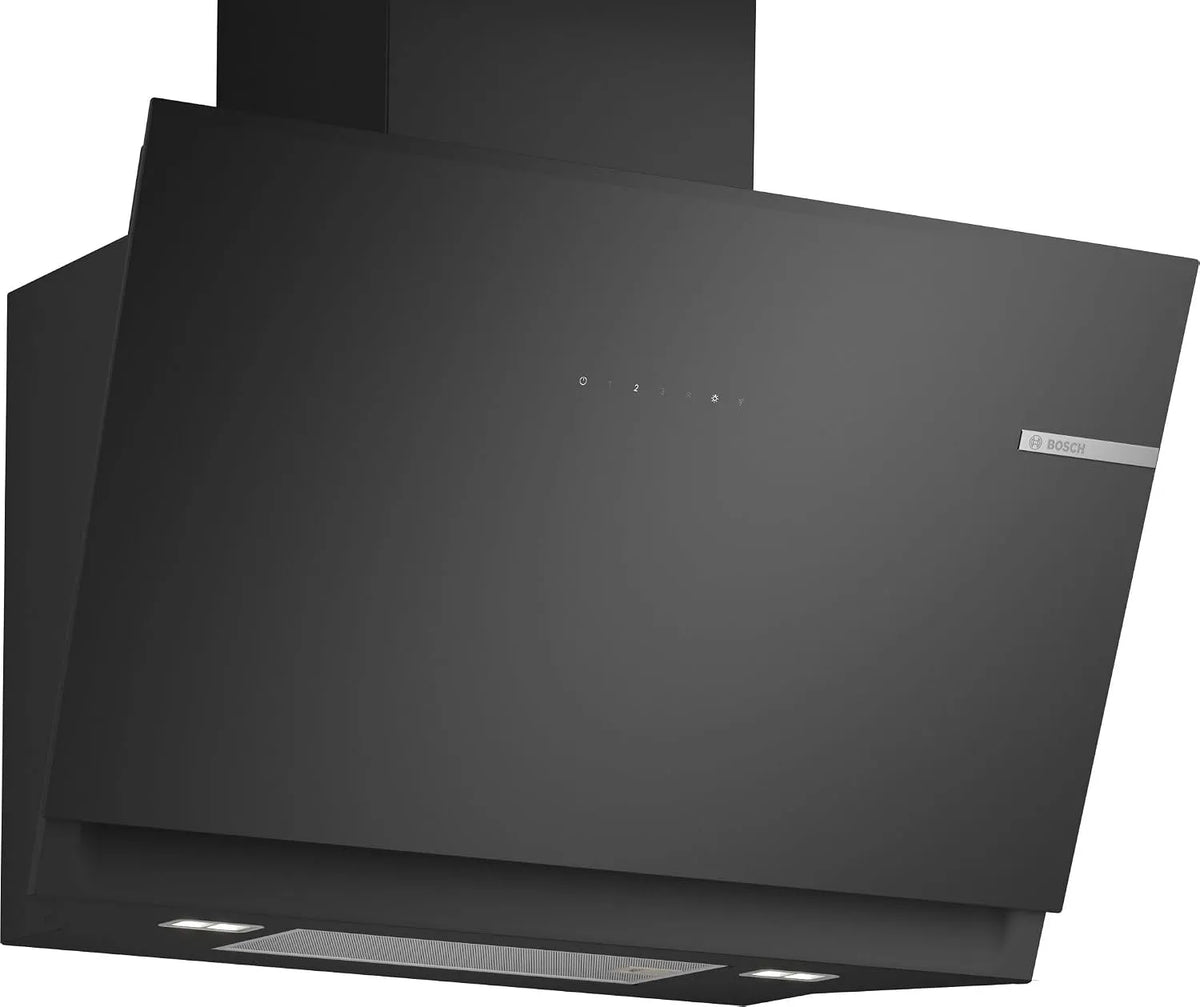 Bosch DWK81AN60 Hotte aspirante, 80 cm, hotte de cuisine, installation murale, silencieux, noir, Silence extrême, Série 6, SilentPowerDrive