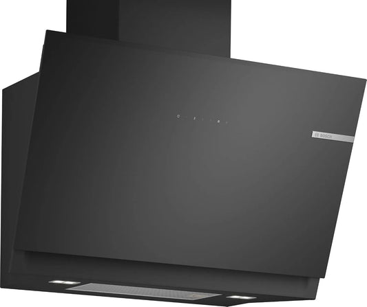 Bosch DWK81AN60 Hotte aspirante, 80 cm, hotte de cuisine, installation murale, silencieux, noir, Silence extrême, Série 6, SilentPowerDrive