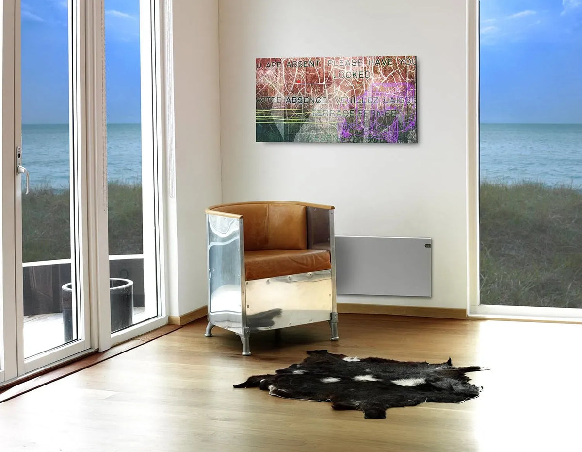 Radiateur électrique, 2000 W, thermostat, Hauteur 370mm, Adax Neo NP, Convecteur Electrique Mural avec Thermostat, KDT Argent