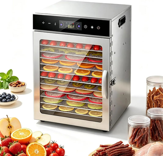 Déshydrateur Alimentaire pour Fruits, Légumes, 41x31x30CM, 12 Plateaux, Viande