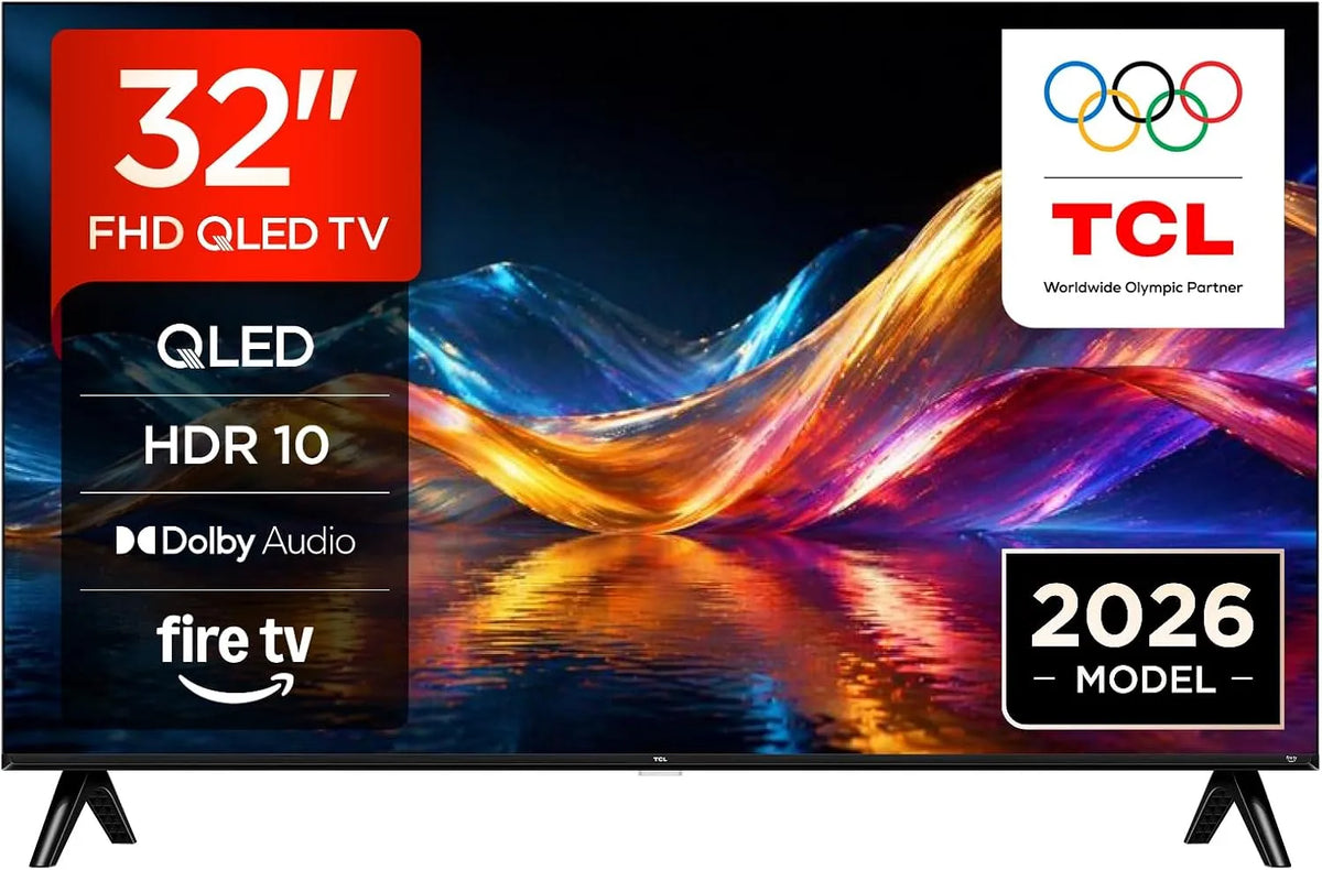 TCL 32V5D Smart TV, téléviseur, QLED, HDR, Full HD, Appuyez et Demandez à Alexa, Direct LED, AirPlay 2, 32' Full HD, Design métallique sans Bordure
