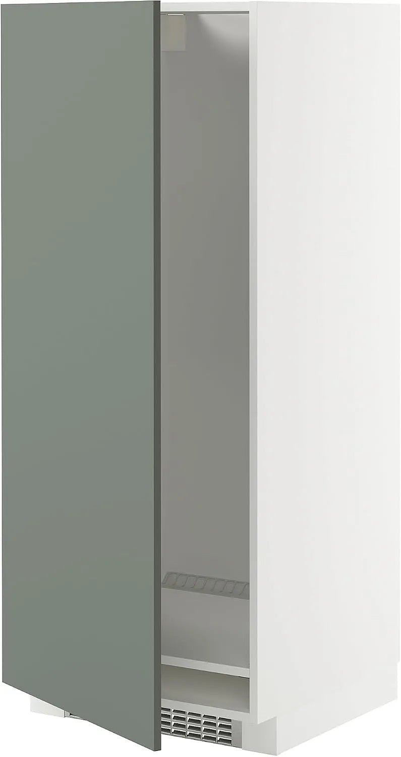 Congélateur, 60x60x140 cm, blanc, ProTuning METOD Armoire haute pour réfrigérateur, gris mat Nickebo