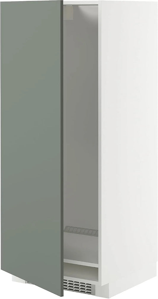 Congélateur, 60x60x140 cm, blanc, ProTuning METOD Armoire haute pour réfrigérateur, gris mat Nickebo