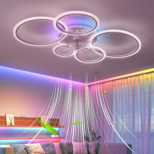 Ventilateur, 95cm, 72 W, minuteur, décoration de salon