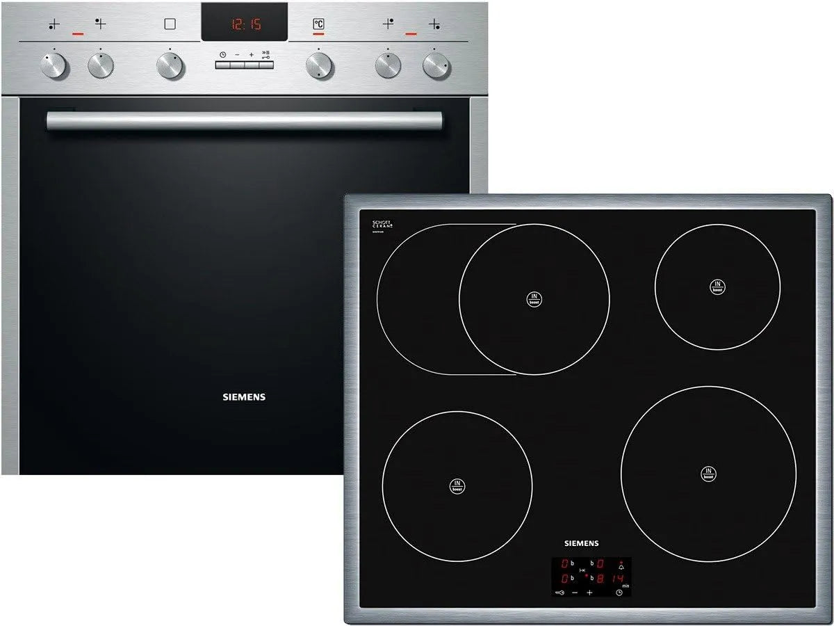 Siemens EQ241EI02B Cuisinière avec four, encastrable, Boost, effet 3D, noir, fours SoftEinzug, 3D air chaud Plus, PowerBoost, plaque de cuisson: