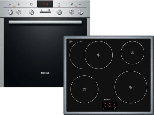 Siemens EQ241EI02B Cuisinière avec four, encastrable, Boost, effet 3D, noir, fours SoftEinzug, 3D air chaud Plus, PowerBoost, plaque de cuisson: