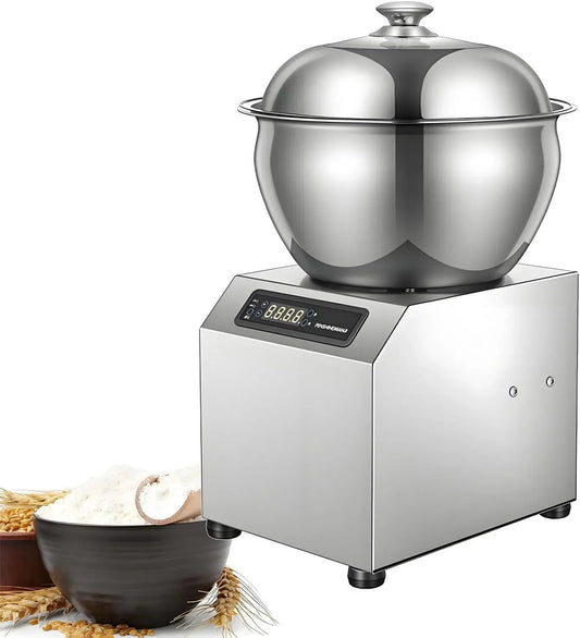 Pizzeria, Grande capacité, Pétrin électrique Professionnel 2 200 W, 8,2 kg, 1 400 TR/Min, en Acier Inoxydable, Double Rotation, Restaurant 5KG