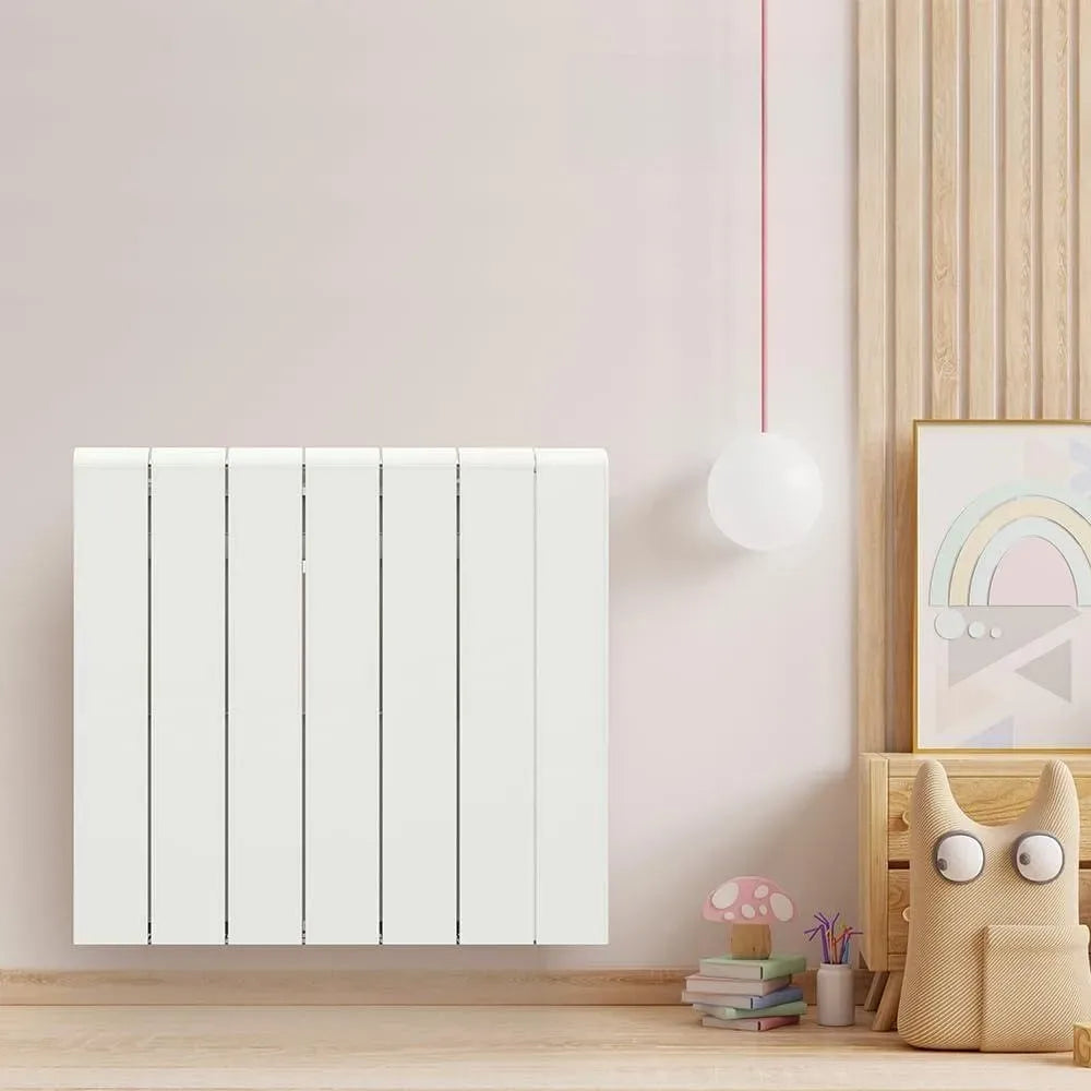 Radiateur électrique, 1000 W, verrouillage, Wi-Fi, thermostat, fil pilote 6 ordres, IP24, 4 modes de chauffe, thermostat précis, BATILEC