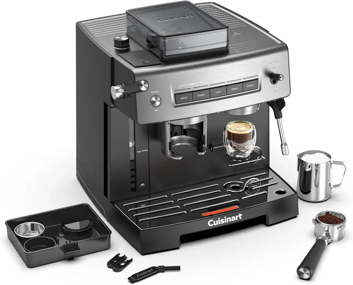 Mousseur à lait, 2,2 L, émulsionneur à lait, grand réservoir, 20 bars, Moulin 16 réglages, CUISINART® Espresso