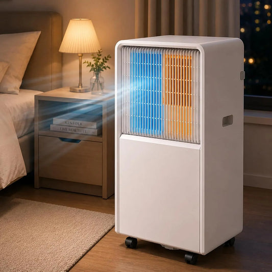 Climatiseur, portable, minuteur, accessoires d'échappement inclus, Unité Ac à Compresseur 4 En 1, minuterie 24 heures, 4 modes, télécommande