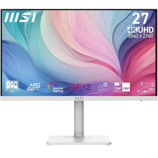 MSI Dalle IPS 3840x2160, Modern Écran Professionnel 27' UHD, 60Hz, 4ms MD272UPHW, DisplayPort, compatible VESA, HDMI, USB-C, Adaptive-Sync