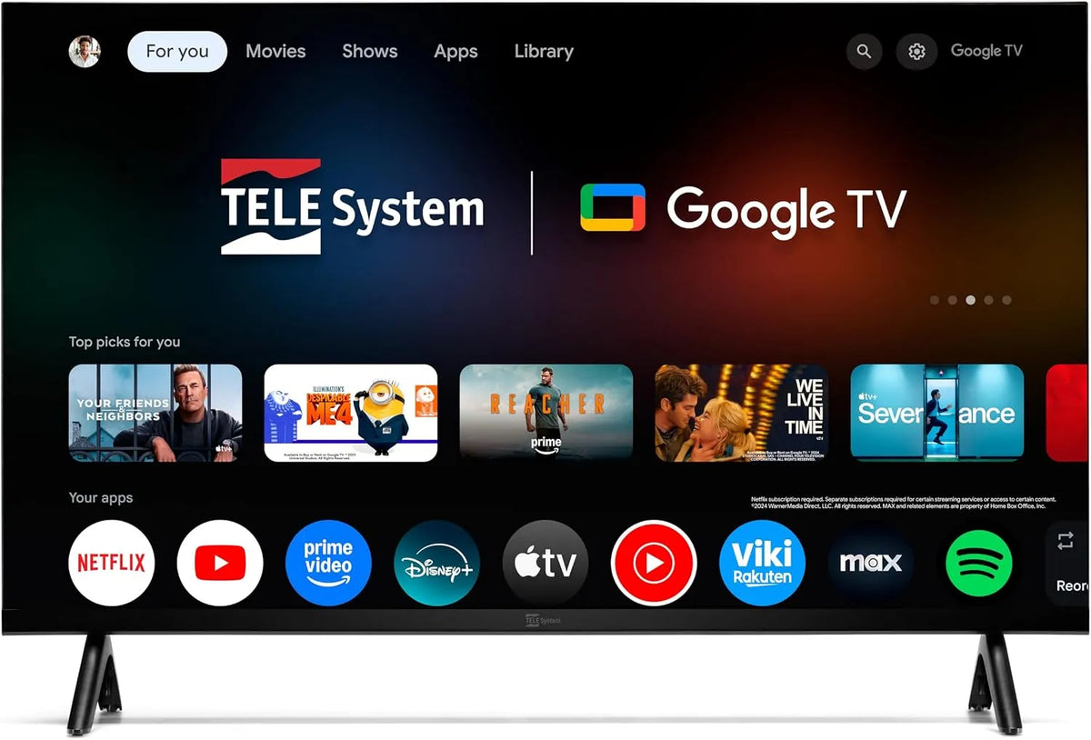 Google TS24FL SMG15 Smart TV, 12 V, téléviseur, Wi-Fi, Bluetooth, DVB-T2, camping, Compatible CAM tivùsat, HD Ready, TELE System TS24FL SMG15 Smart TV