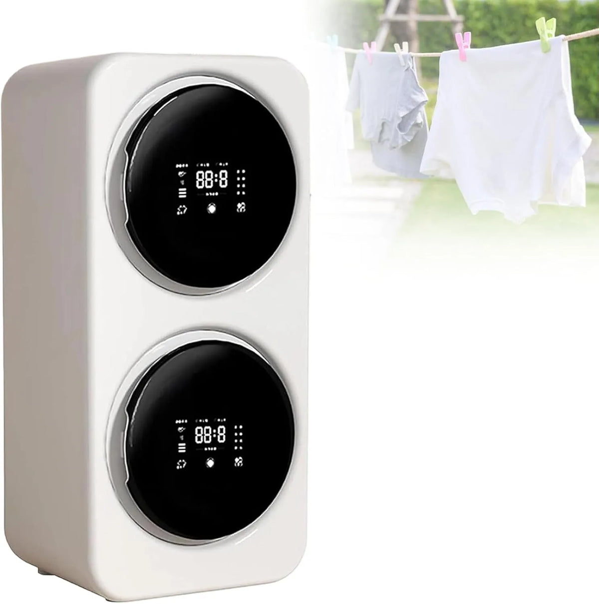 Lave-linge S5Wall-mountedmodel-White, 3.5 L, portable, installation murale, blanc, éCran LED, 7 Modes, 5l Capacité De Laveuses, pour Appartements