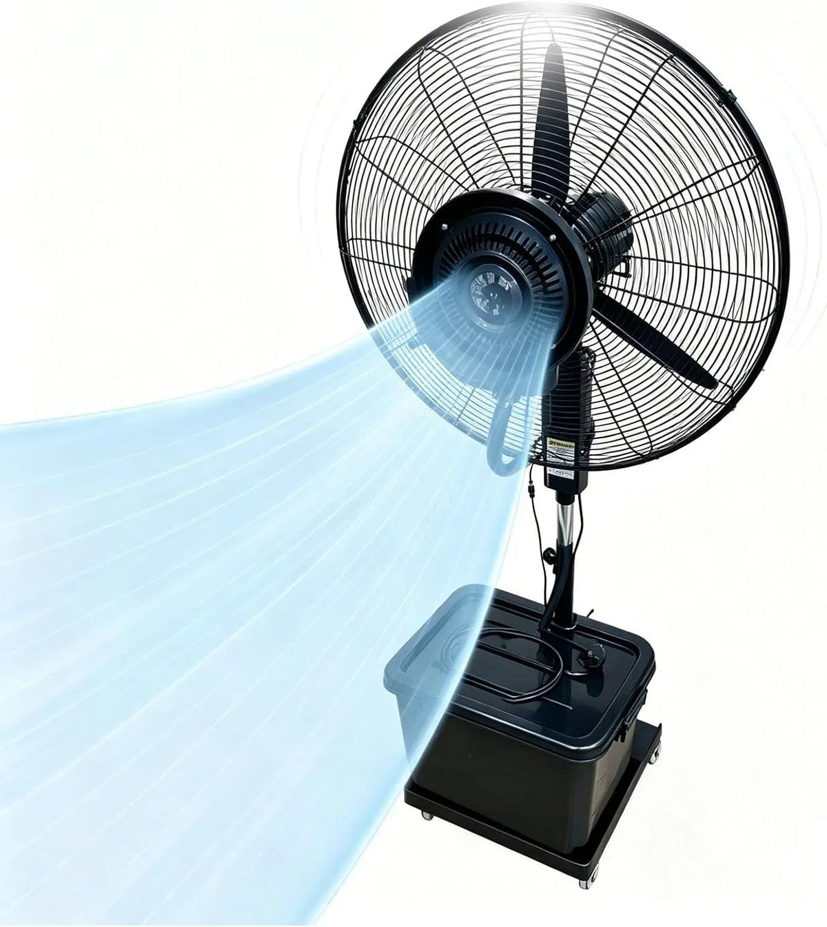 Rafraîchisseur d'air, 200 cm, 42 L, Ø 71 cm, extérieur, 3 vitesses, oscillation, Oscillation 90° Automatique, Hauteur Ajustable 160-200 cm