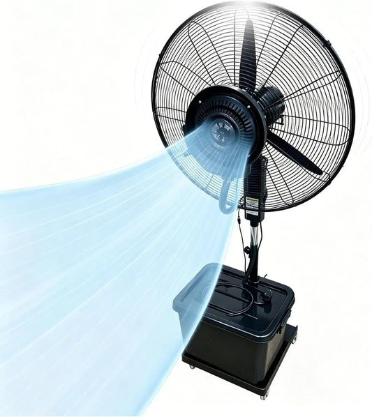 Rafraîchisseur d'air, 200 cm, 42 L, Ø 71 cm, extérieur, 3 vitesses, oscillation, Oscillation 90° Automatique, Hauteur Ajustable 160-200 cm