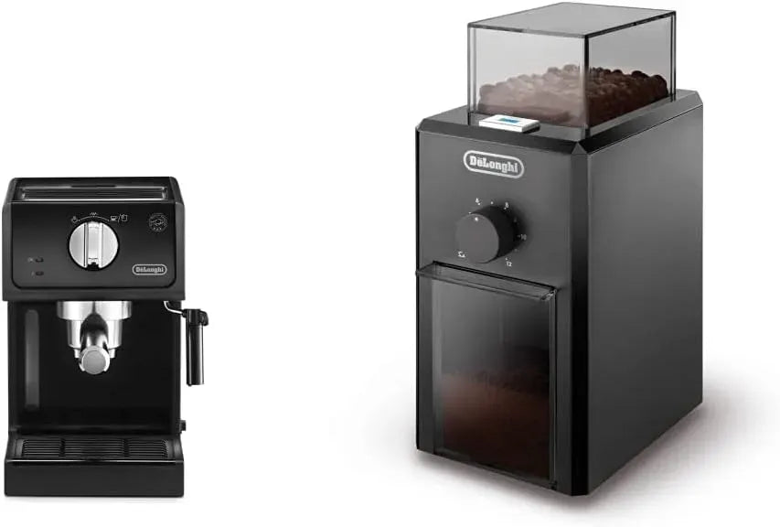 De'Longhi ECP 31 Machine à expresso, grand réservoir, noir, Filtre pour 1 ou 2 tasses Espresso, Broyeur avec Réservoir d'une Capacité de 120 g