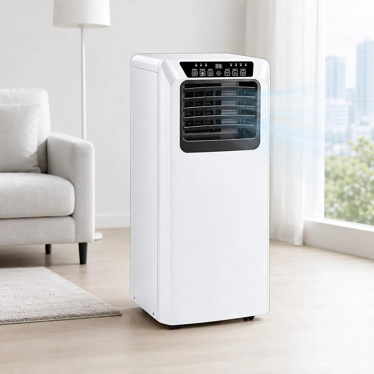 Climatiseur 3-en-1, 50 dB, portable, minuteur, silencieux, Idéal pour Pièces Jusqu'à 20 m2, Minuterie 24 H, Climatiseur Mobile 9000 BTU, Contrôle Via