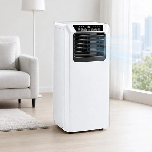Climatiseur 3-en-1, 50 dB, portable, minuteur, silencieux, Idéal pour Pièces Jusqu'à 20 m2, Minuterie 24 H, Climatiseur Mobile 9000 BTU, Contrôle Via
