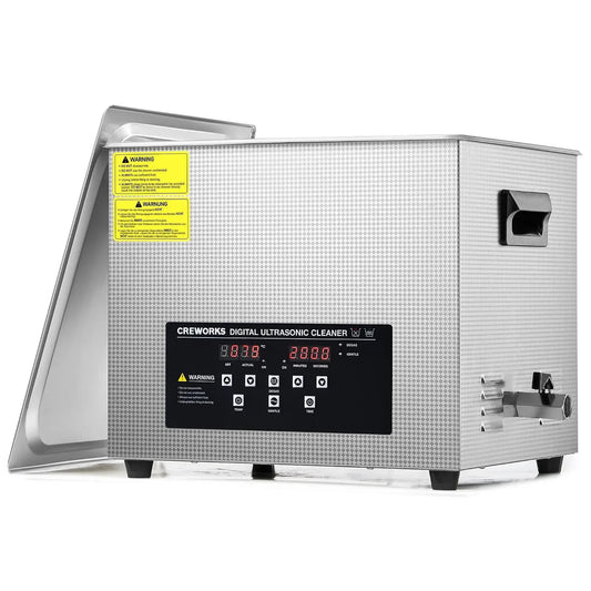 Radiateur électrique, 15 L, 360 W, 450 W, CREWORKS 1-30min 40kHz, minuteur, grand réservoir, professionnel, acier inoxydable