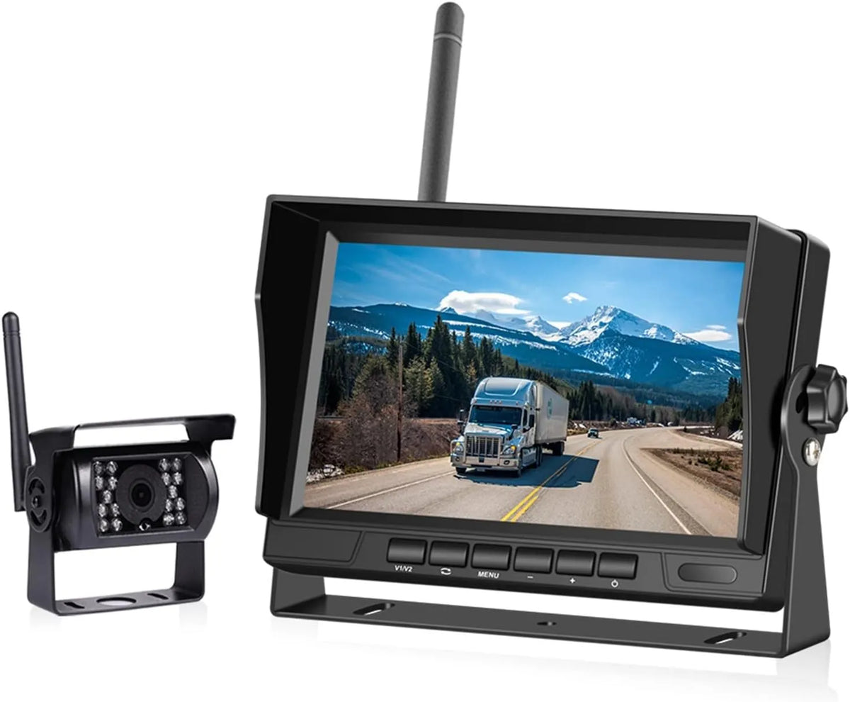 Moniteur, 1 Camera, Caméra de Tableau de Bord, Écran de Vue arrière Sauvegarde Camion sans Fil Moniteur Voiture 7 Pouces et caméra recul for l'écran