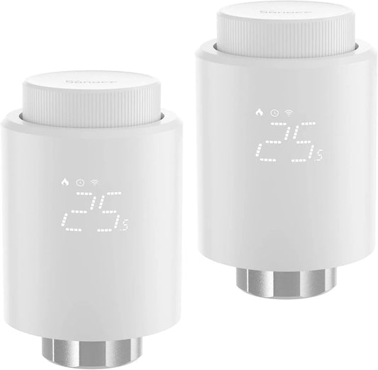 Radiateur électrique, thermostat, SONOFF ZigBee 3, 2 Pack, Compatible avec Alexa, Détection de Fenêtre, Contrôle Vocal, Home Assistant, Requiert Le